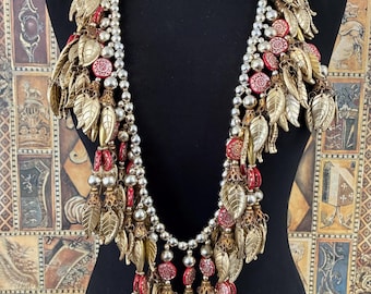 Huge Fringe Tassel Necklace, Statement Jewelry, Ethnic Jewelry, Gift Idea, Runway Cosplay Renaissance Statement Tribal Necklace