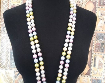 Collana Di Perle Finte Bianche 8mm - Lunghezza 150 Cm (1.5m), Per