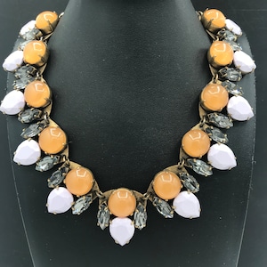 J. Crew Vintage Statement Necklace ** Designer Signed Collectible ** Rhinestone Runway Jewelry ** Old Hollywood Glam