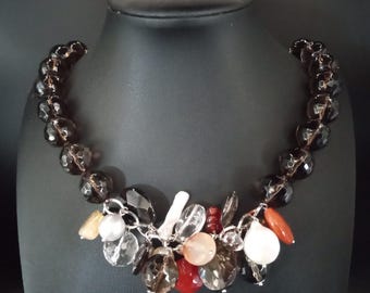 Collar vintage de cuentas estilo cha cha de cristal pesado