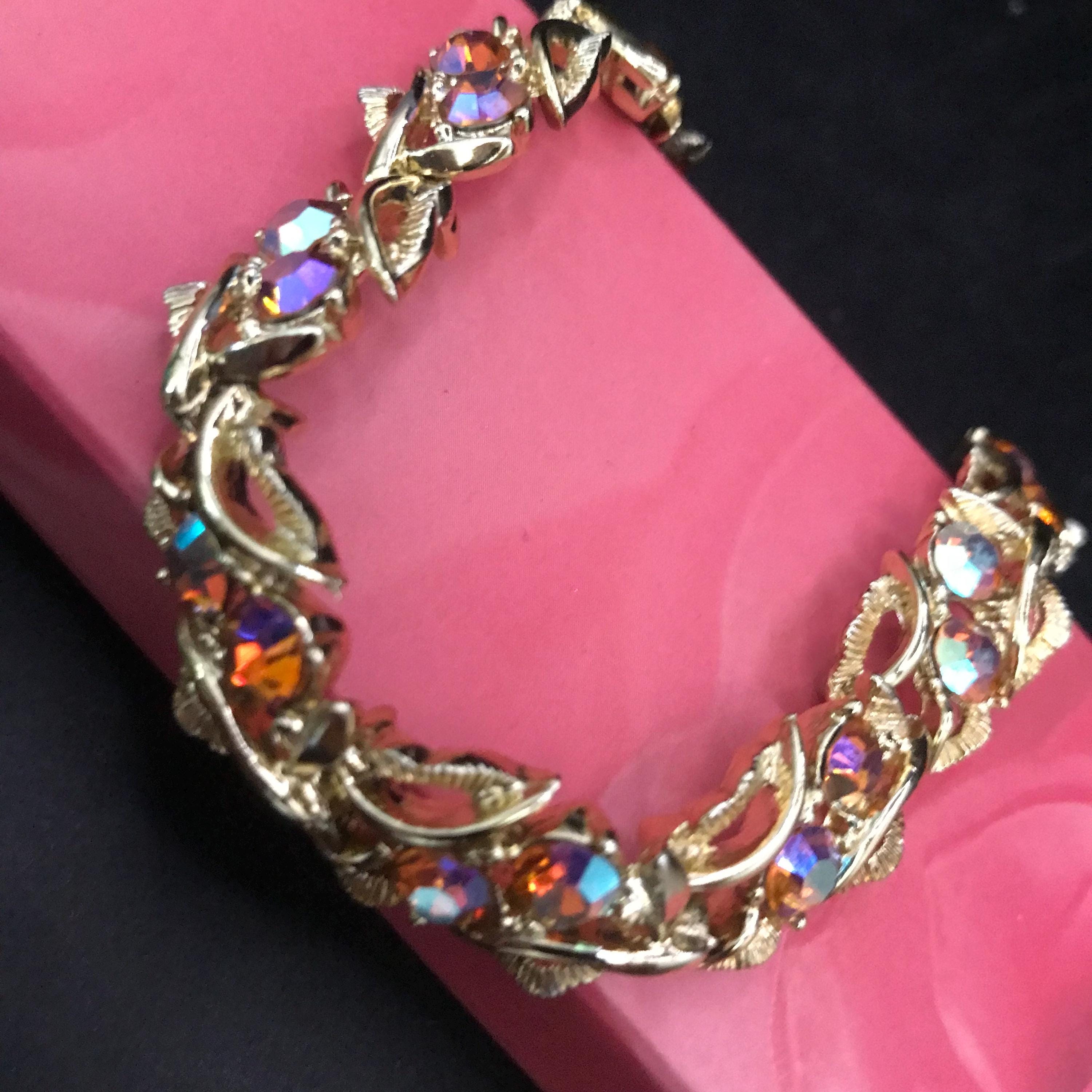 Vintage AB Rhinestone Bracelet, 1950
