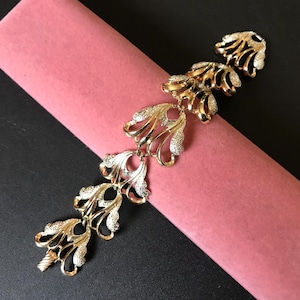Sarah Coventry Vintage Gold Silver Tone Metal Bracelet, 1960&#39;s 1970&#39;s Jewelry