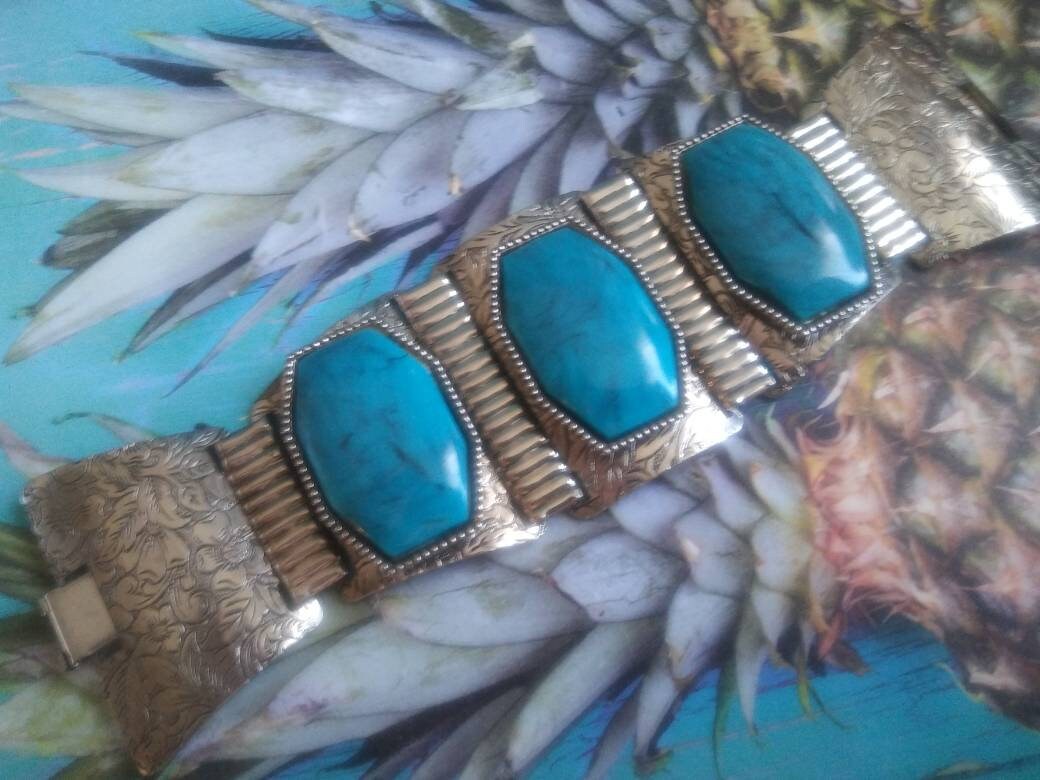 Vintage 1960's Turquoise Bracelet 6