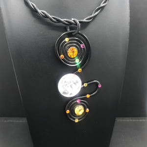 Jeff Lieb necklace, Vintage statement black metal choker pendant necklace, designer signed jewelry, runway couture fashion jewelry
