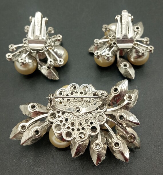 Judy Lee Jewelry Set, Vintage Faux Pearl Aurora Borealis
