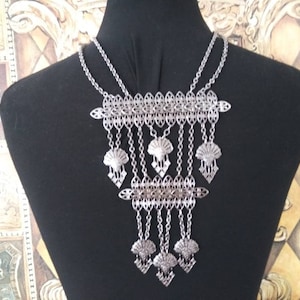 Large Runway necklace & dangle earring set, vintage statement Couture fashion jewelry, vintage present, gift for jewelry lover