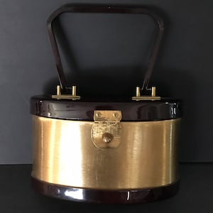 1950s 1960s unsigned Lucite & metal top handle collectible handbag