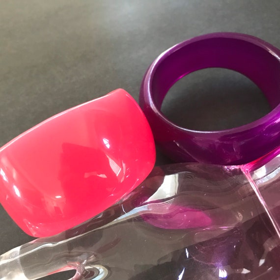 Pink & purple Bangle, Bracelet Set, Lot of 2 Brac… - image 4