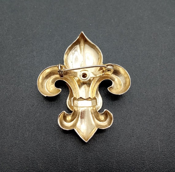 Vintage Fleur De Lis Crown Shield Crest Heraldic … - image 2