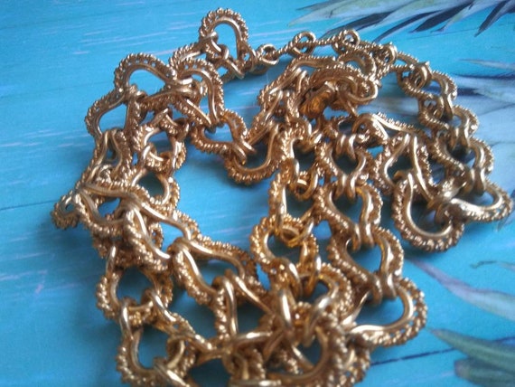 Kenneth Jay Lane Necklace, Huge Gold Tone Chain L… - image 4
