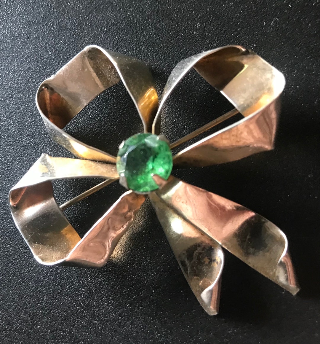 Vintage Green Crystal Pin main image 0