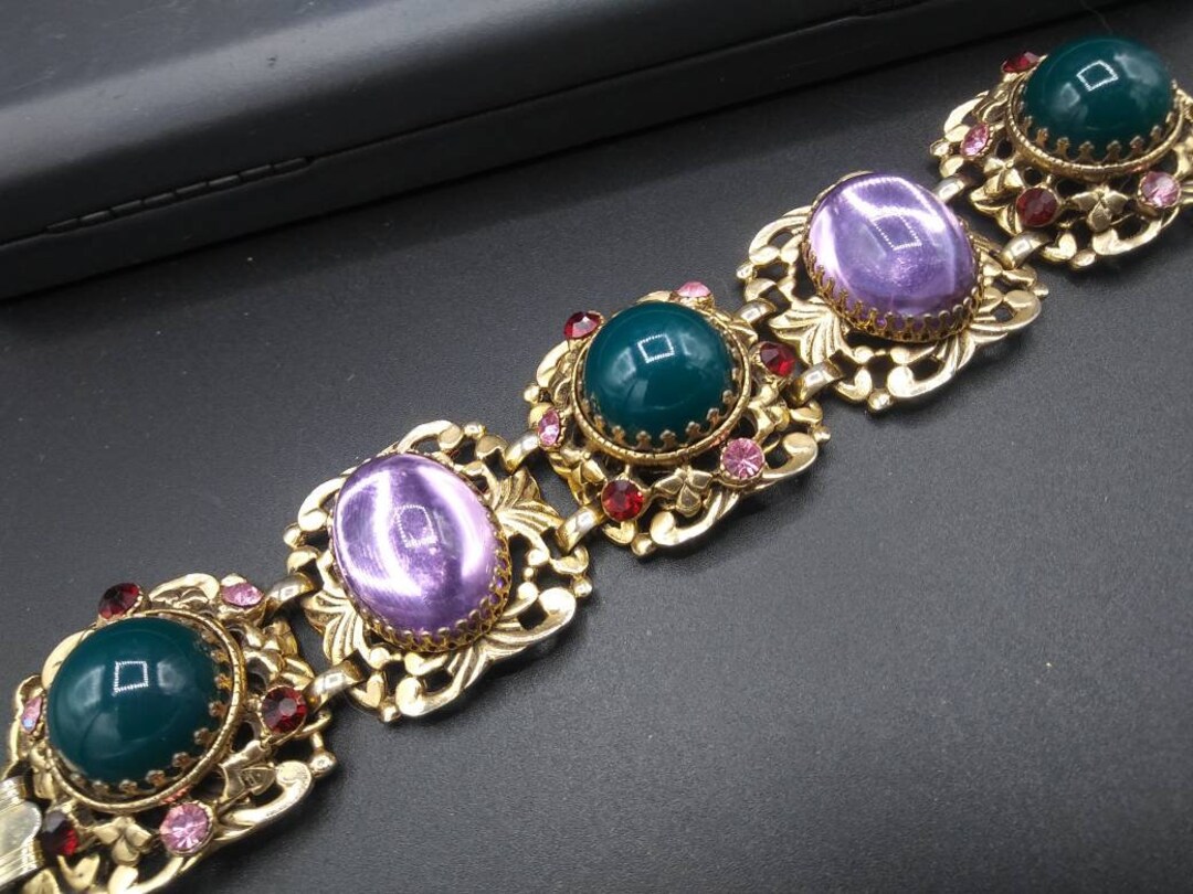 高い信頼 厚い信頼 High-end Red Pink Black Mogul Purple Bracelet, 1950s アクセサリー