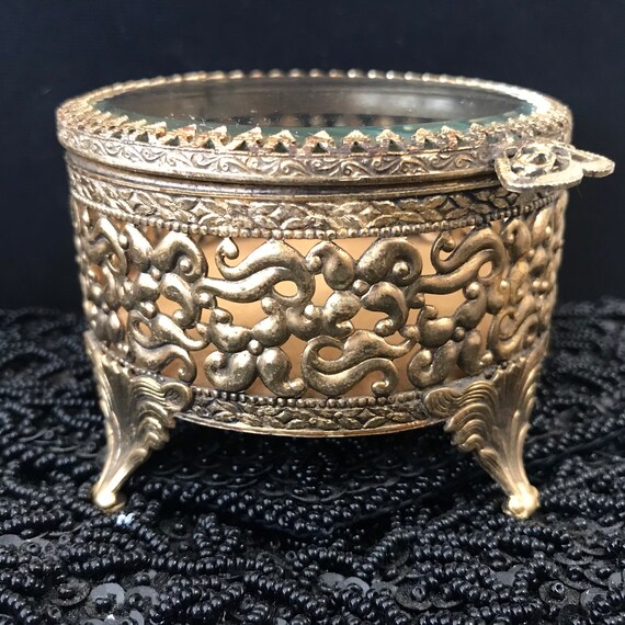 Stylebuilt Signed Vintage Jewelry Box 1960's Gold Filigree Etsy