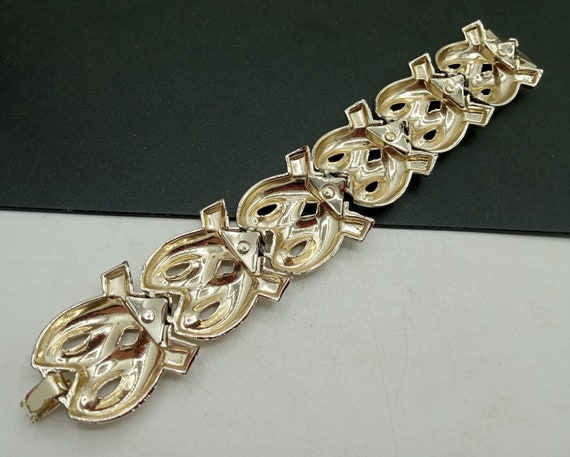 Vintage Gold Tone Chunky Bracelet 1950's 1960's - image 3