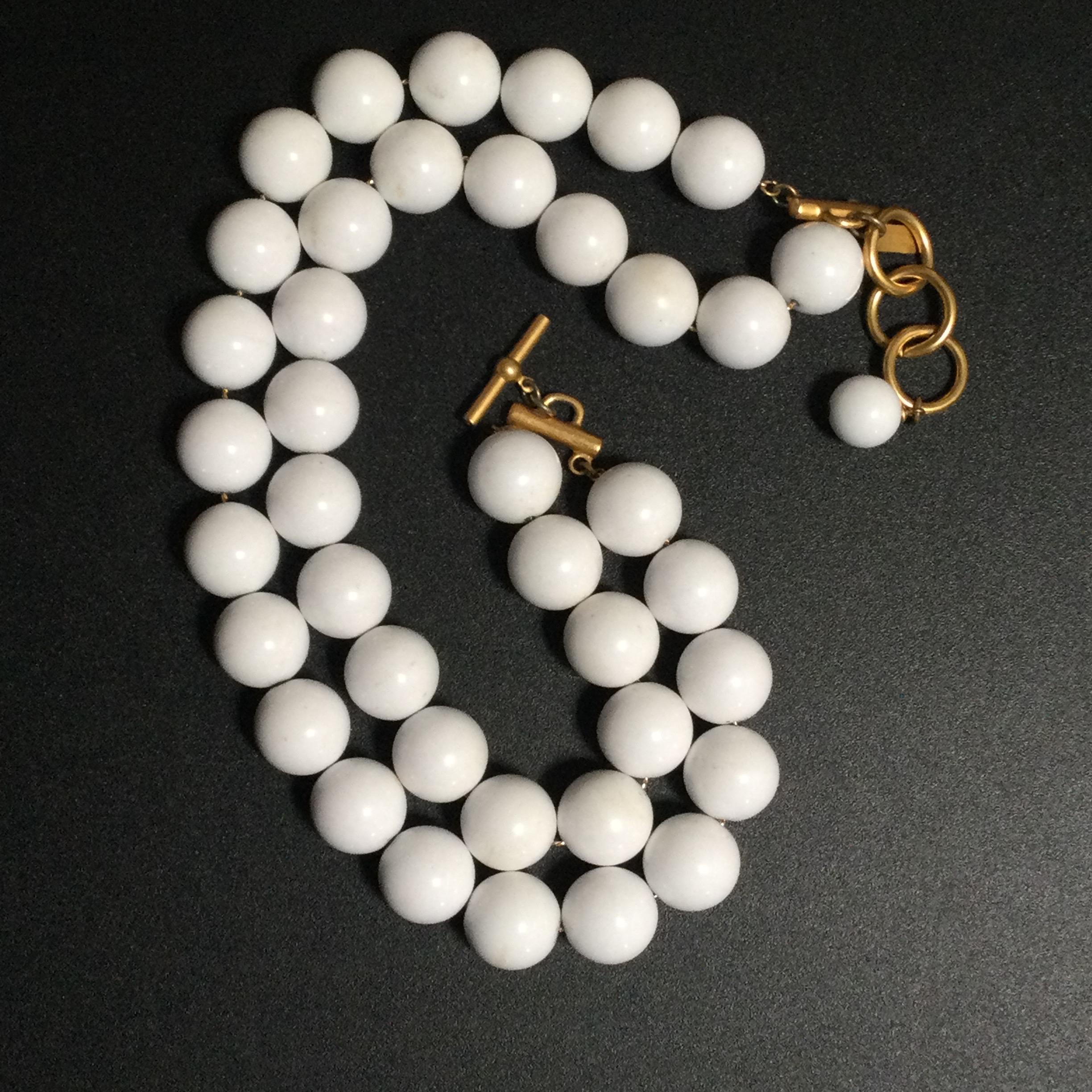 Talbots Neckless Talbots Vintage 2 Strand White Beaded Necklace - Etsy
