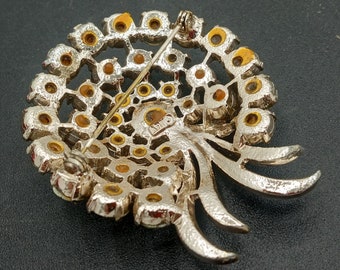 ART Arthur Pepper Designer Signed Brooch, Vintage Aurora Borealis