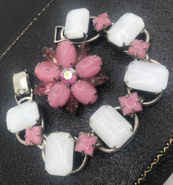 1950s Rhinestone Juliana Style Bracelet Earring S… - image 2
