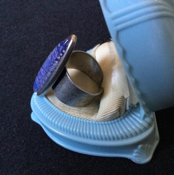 Vintage Silver Tone Statement Ring US Adjustable … - image 3