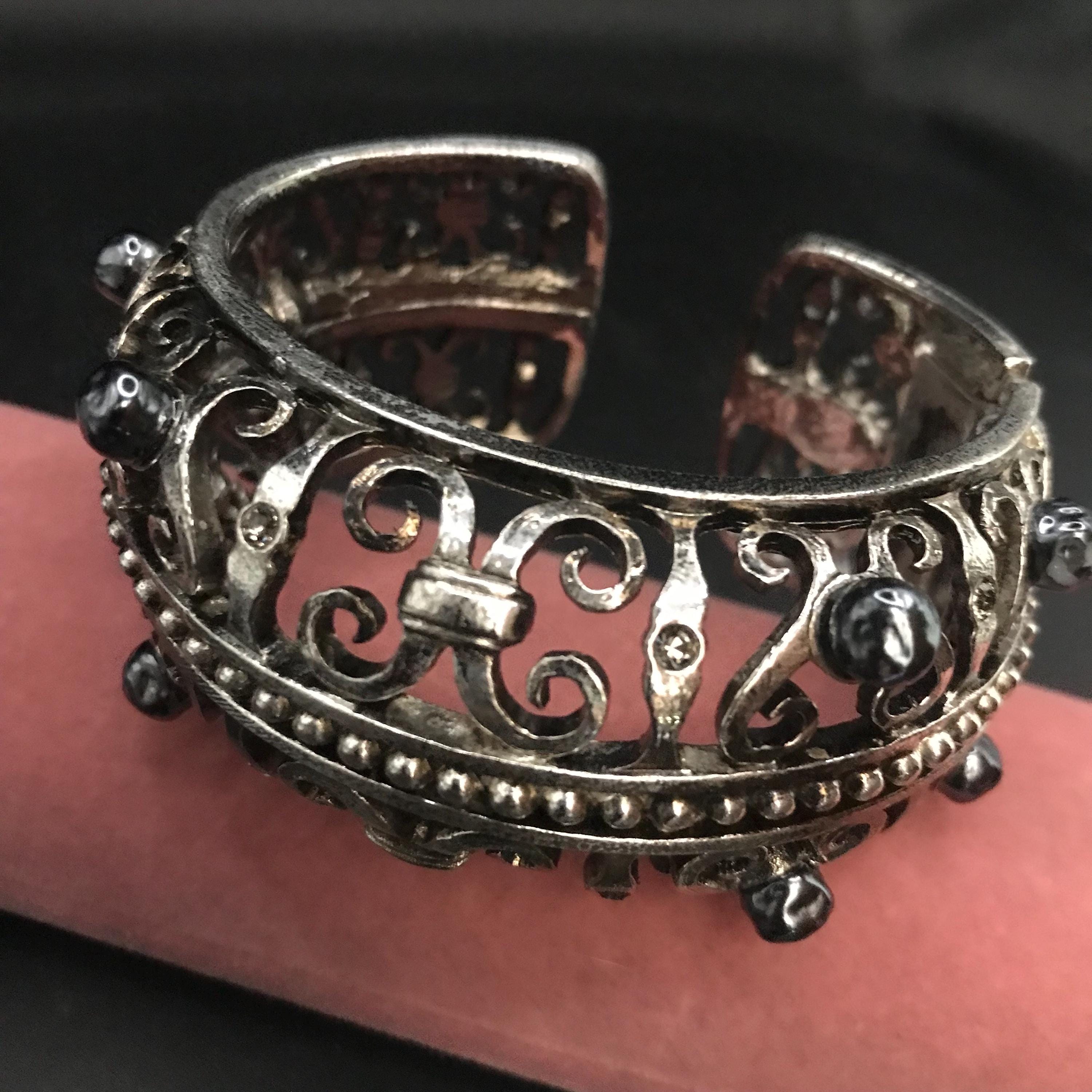 CHRISTIAN LACROIX Designer Signed Large Silver Plated Metal