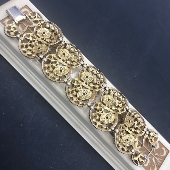 Vintage Selro Rhinestone Chunky Bracelet - Retro … - image 5