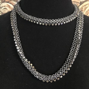 Lee Angel Necklace, Designer Signed Jewelry, Statement Runway Couture High End Collectible Necklace, Vintage Long Rhinestone Necklace