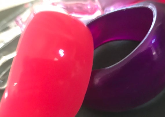 Pink & purple Bangle, Bracelet Set, Lot of 2 Brac… - image 8