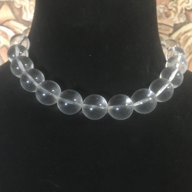 Pearl Lucite Bead Statement Necklace
