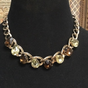 1950s 1960s Vintage Chunky Rhinestone Necklace