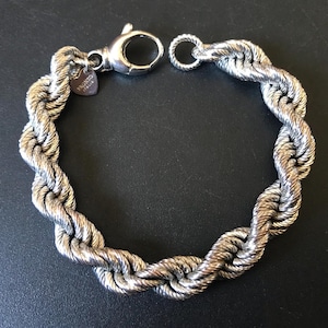 Bronzo Italia signiert Vintage silberfarbene klobige Kettenarmband, Bronze Milor Italy High-End-Sammlerschmuck, schweres, gut gemachtes Armband