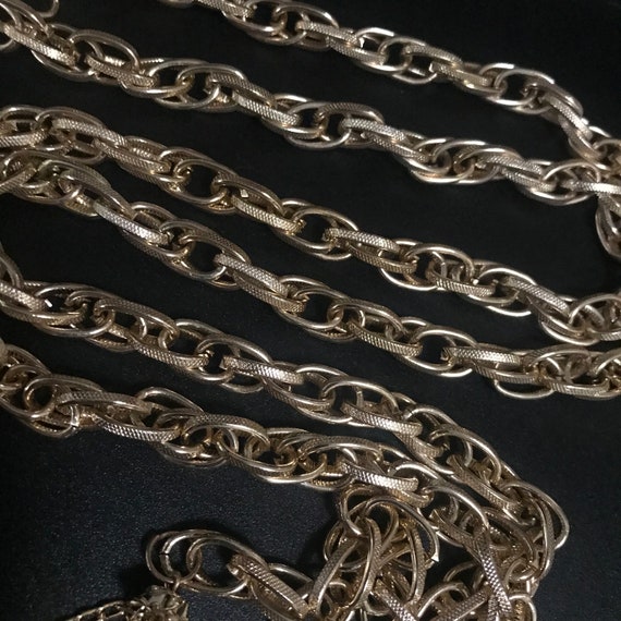 Vintage Long Lariat Tassel Necklace, 60's 70's Re… - image 4