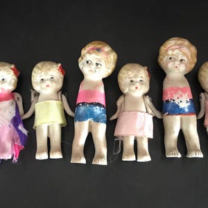 Antique Doll Lot of 6, Porcelain Doll Set, 1920&#39;s 1930&#39;s Collectible Dolls