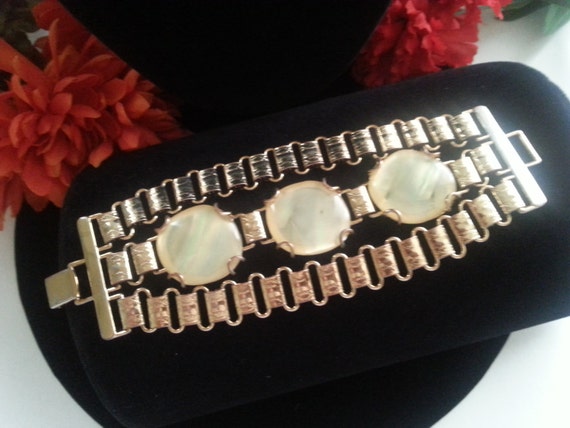 Chunky Wide Bracelet, Vintage Statement Jewelry, … - image 8