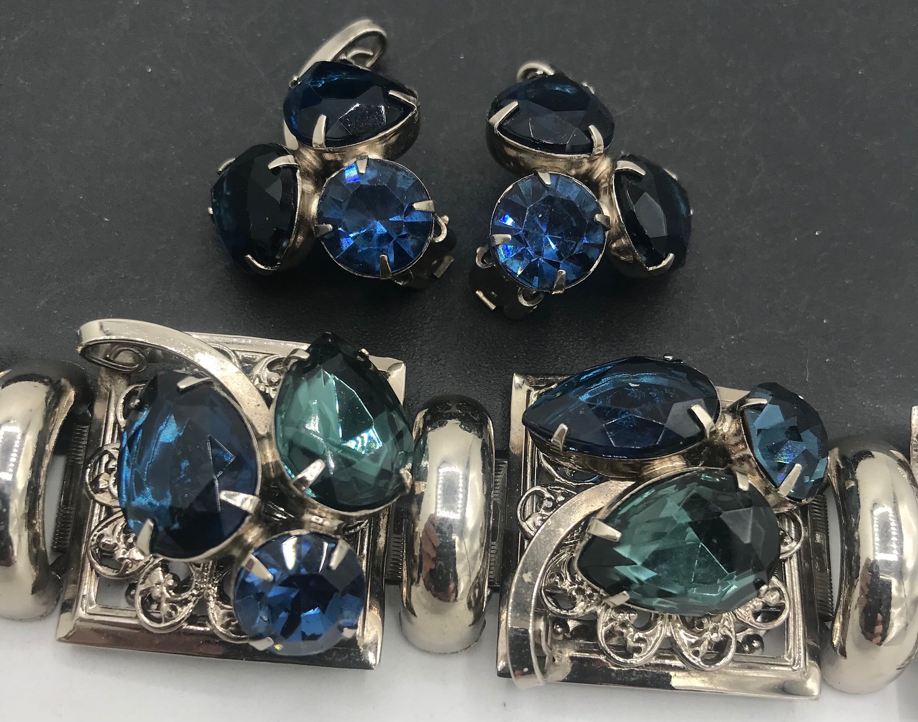 Chunky Bracelet Earring Set - Vintage Statement Huge