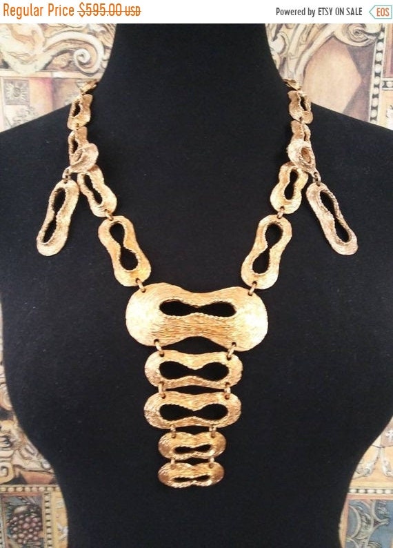 Large Couture statement jewelry set, vintage Runwa