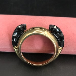 Vintage High End Black Panther Statement Brooch Pin
