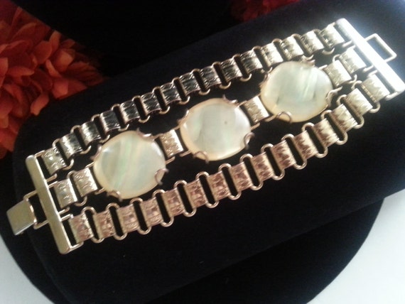 Chunky Wide Bracelet, Vintage Statement Jewelry, … - image 9