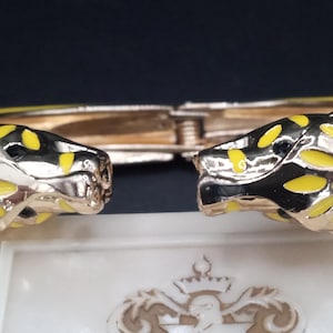 Vintage Yellow Panther Clamper Bracelet