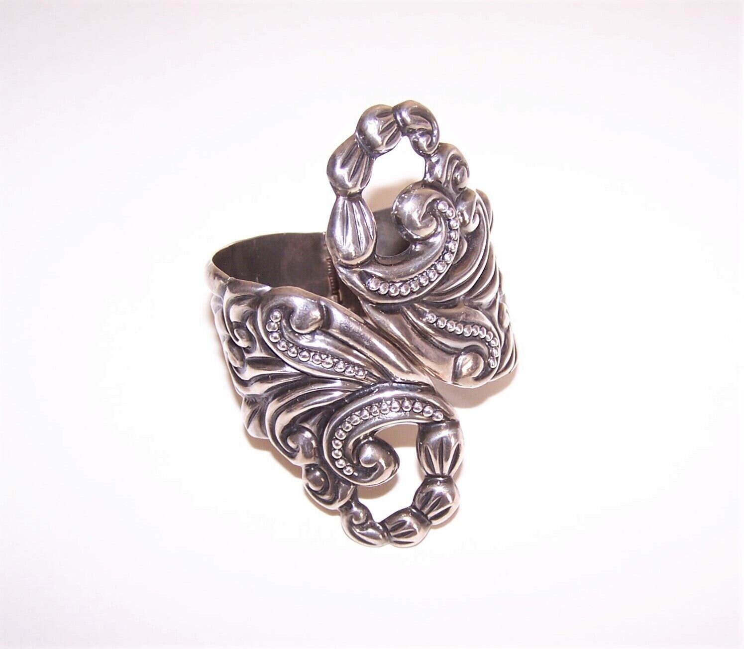 Vintage Taxco Sterling Silver Wide Bracelet, 1950's 1960's High