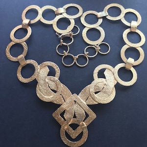 Huge designer signed statement runway necklace, Cosplay Breastplate Accessory