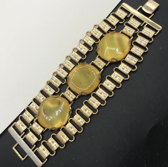 Chunky Wide Bracelet, Vintage Statement Jewelry, … - image 2