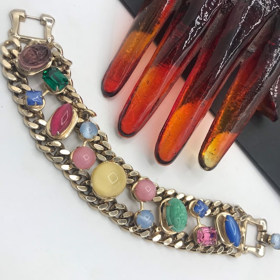 Vintage Rhinestone Bracelet: Old Hollywood Glam, 7.5 inch
