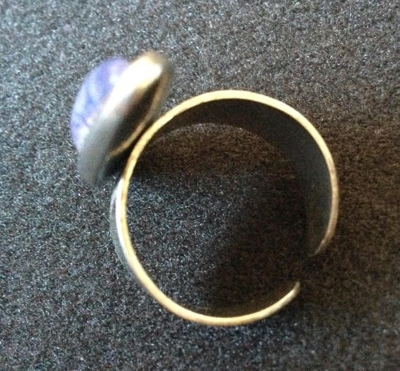 Vintage Silver Tone Statement Ring US Adjustable … - image 4