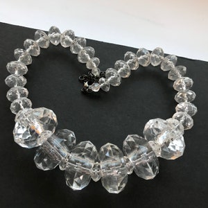 Joan Rivers very large clear Lucite beaded statement collectible necklace