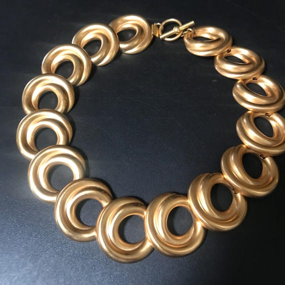 ANNE Klein designer signed statement necklace, st… - image 3