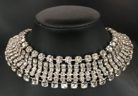 Ann Taylor Vintage Rhinestone Statement Collar Ne… - image 1