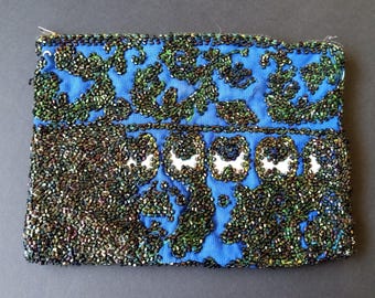 Antique Beaded Makeup Coin Purse 1920's 1930's