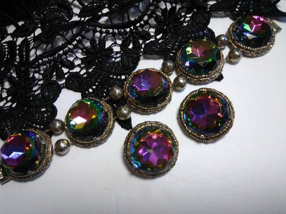 Classy Vintage Rhinestone Bracelet Earring Set, H… - image 10