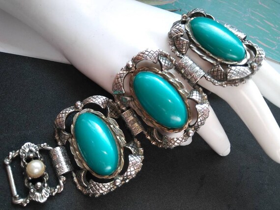Chunky wide teal selro style high end collectible… - image 10