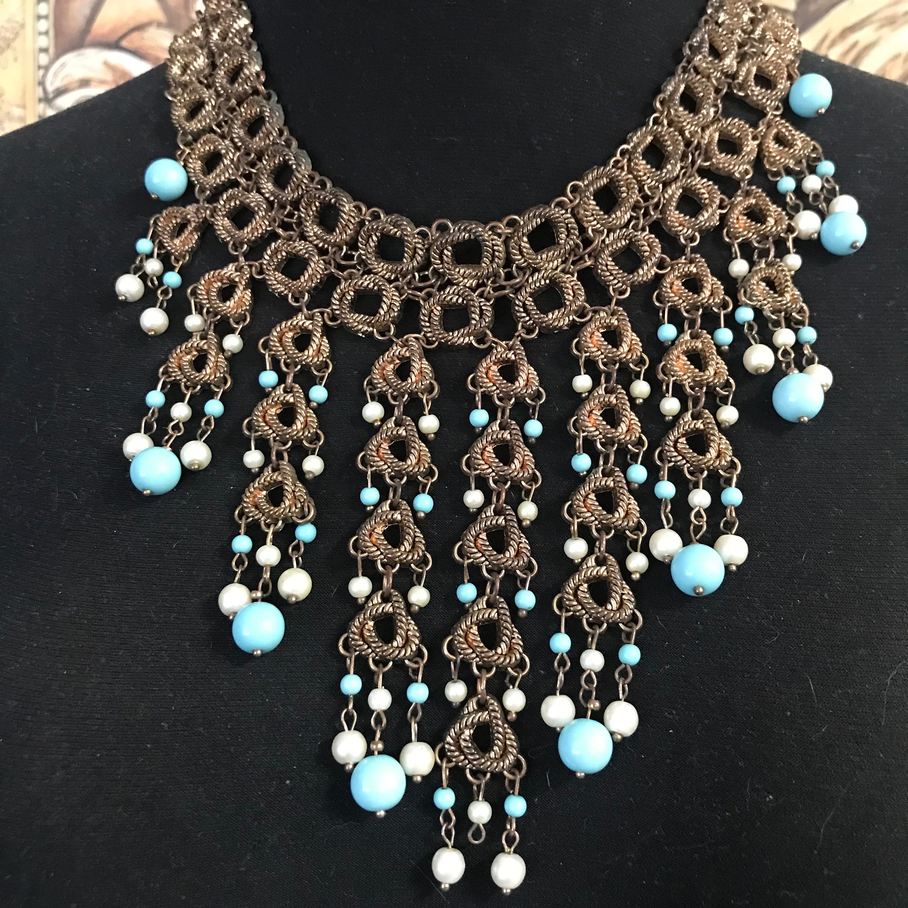 Chico's ヴィンテージ ロングビブ ステートメントネックレス