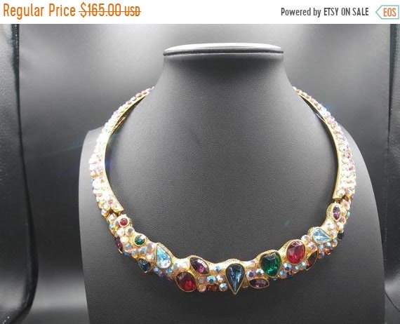 Vintage rhinestone choker necklace